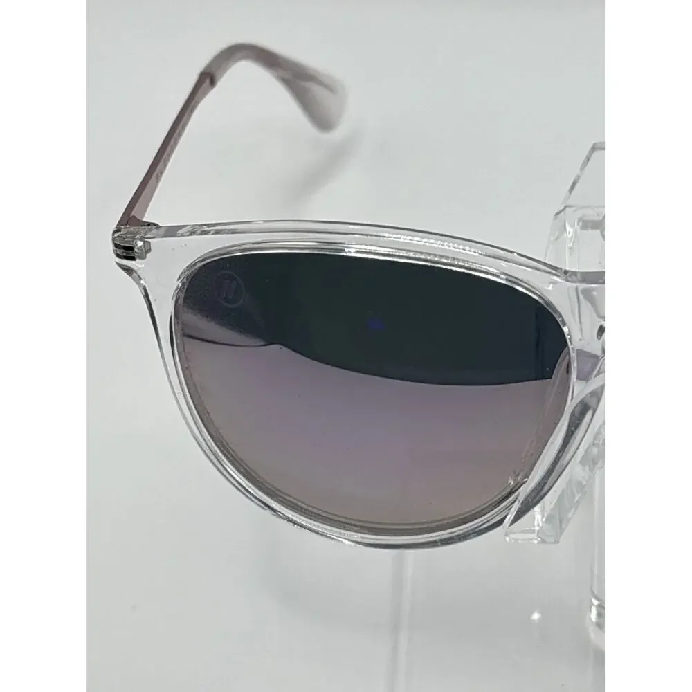 Blenders Eyewear Aspen Rose Polarized Sunglasses Clear Frame Pink Arms